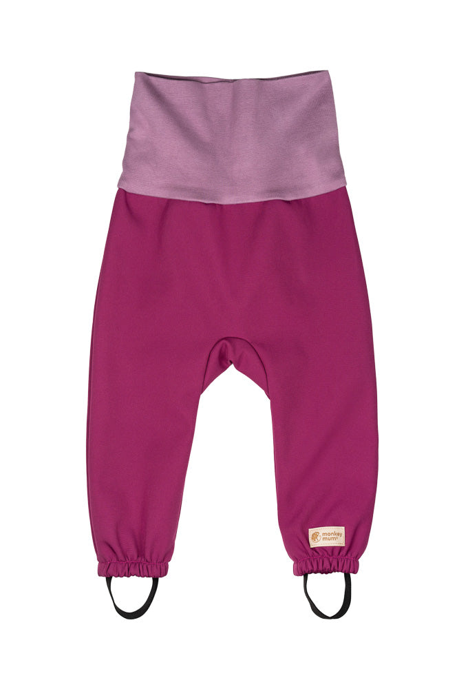 Dětské rostoucí softshellové kalhoty s membránou Monkey Mum® - Šťavnatá malina