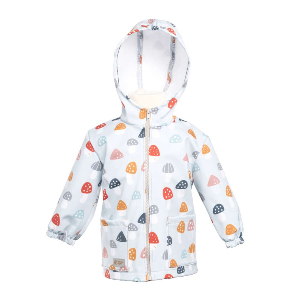 Dětská softshellová bunda s membránou Monkey Mum® - Pestrobarevné mochomůrky