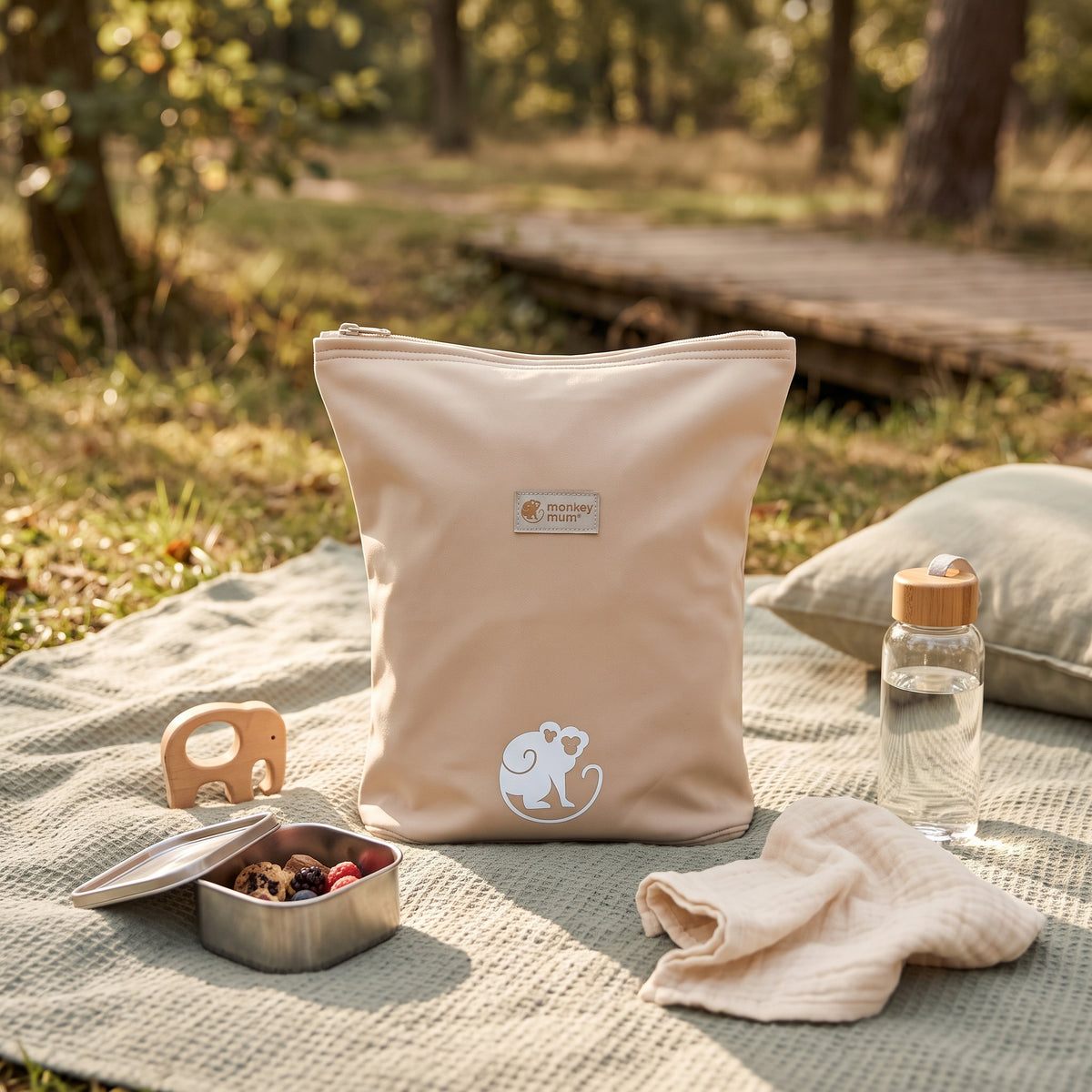 Dětský softshellový batůžek Monkey Mum® - Béžový