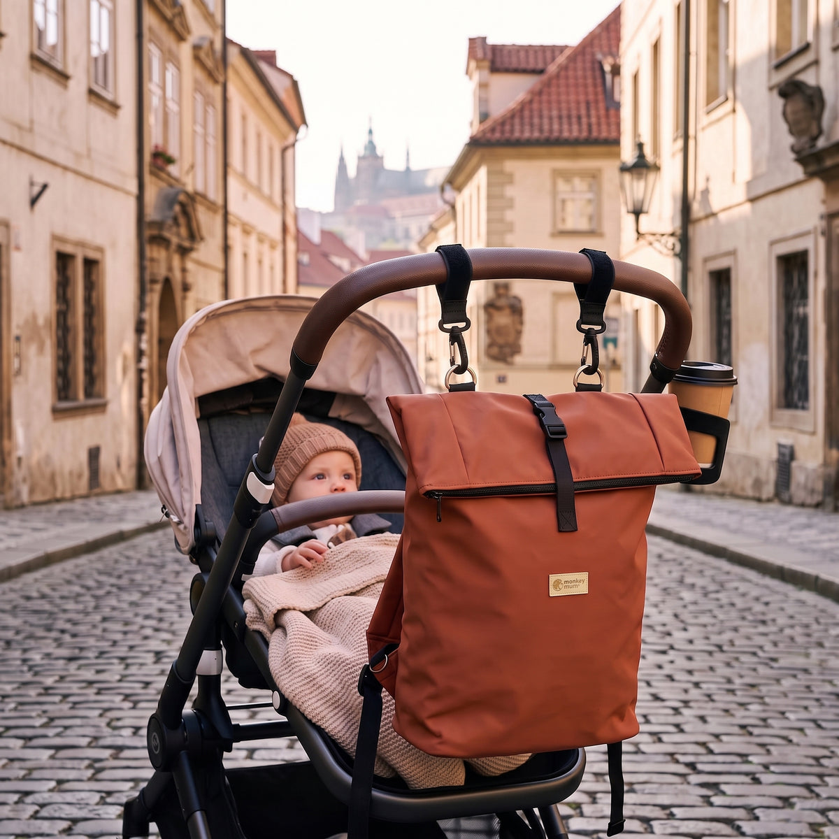 Monkey Mum® Softshellový batoh na kočárek - Podzimní listí