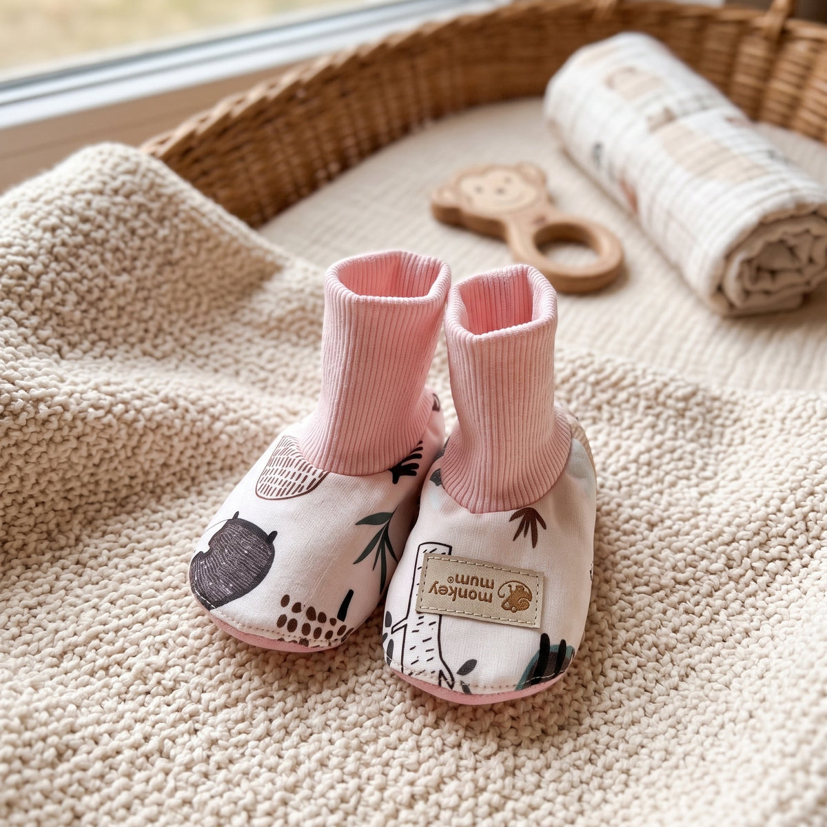 Monkey Mum® Softshellové capáčky s membránou - Denní zvířatka