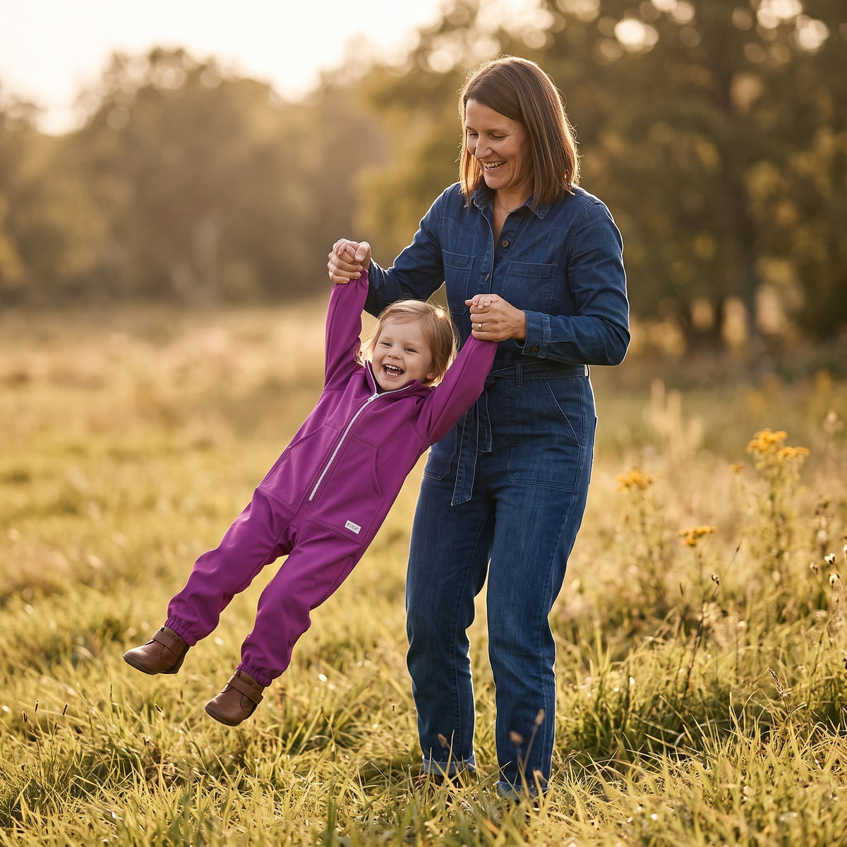 Monkey Mum® Softshellová kombinéza s membránou – Šťavnatá malina - vel. 98/104, 110/116