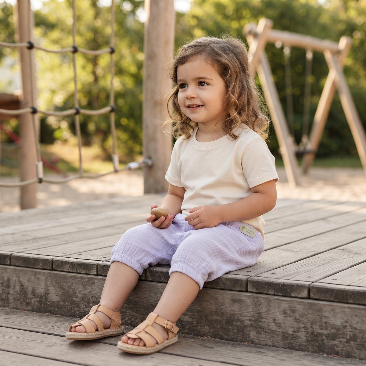 Mušelínové kraťásky Monkey Mum® - Fialka