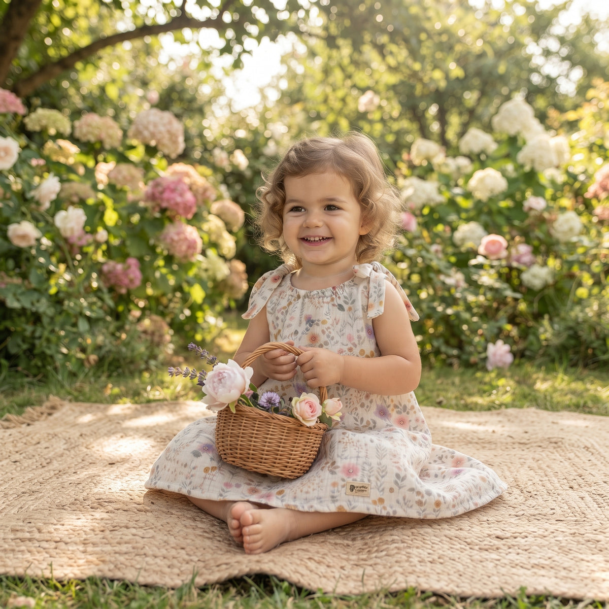 Mušelínové tílko Monkey Mum® - Rozkvetlá louka