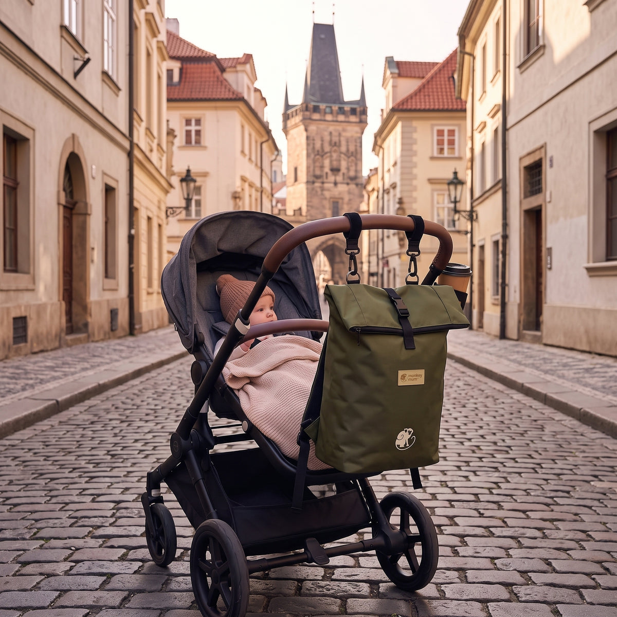 Monkey Mum® Keprový batoh na kočárek - Barvy lesa