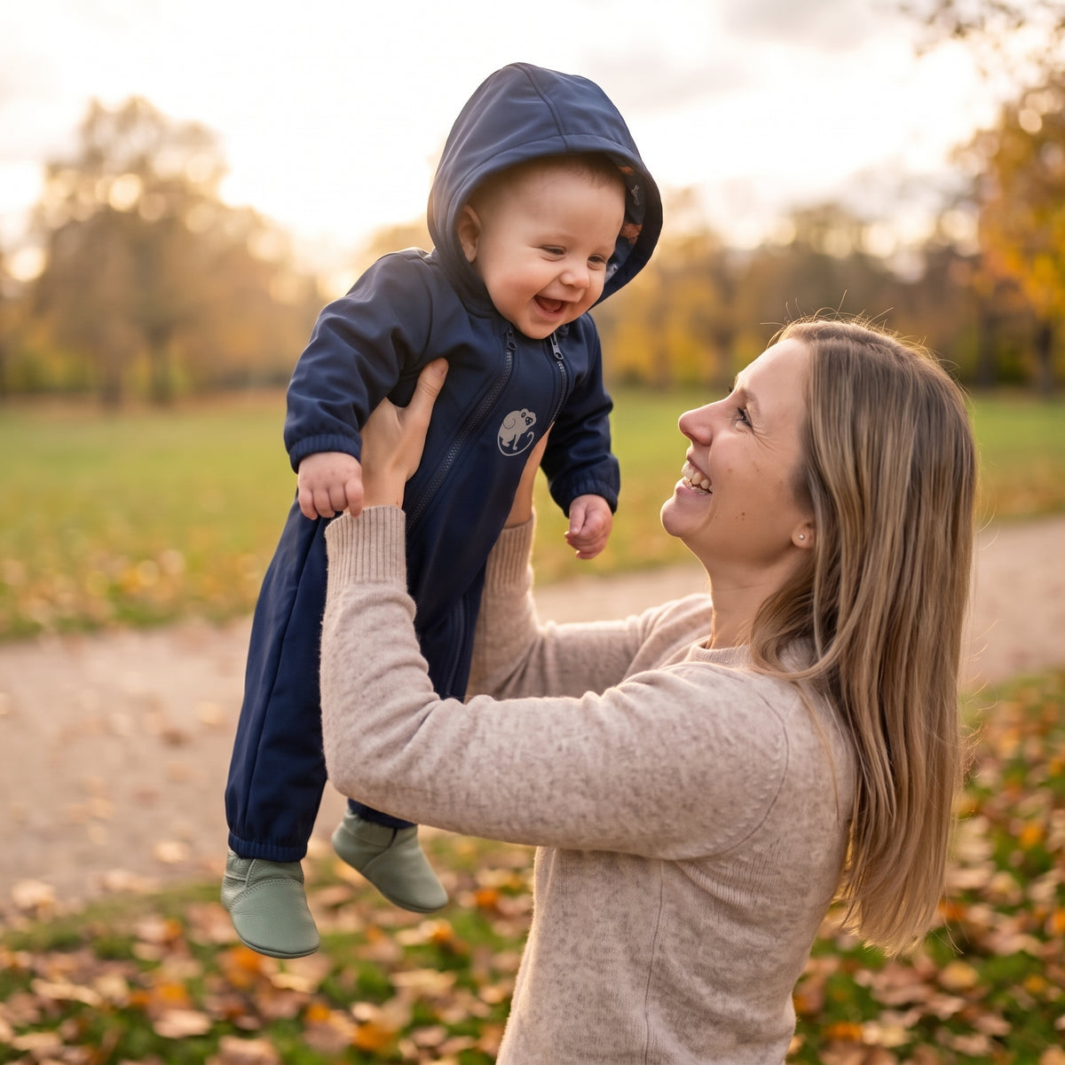 Monkey Mum® Softshellová kombinéza s membránou – Noční obloha se zvířátky - vel. 62/68, 74/80