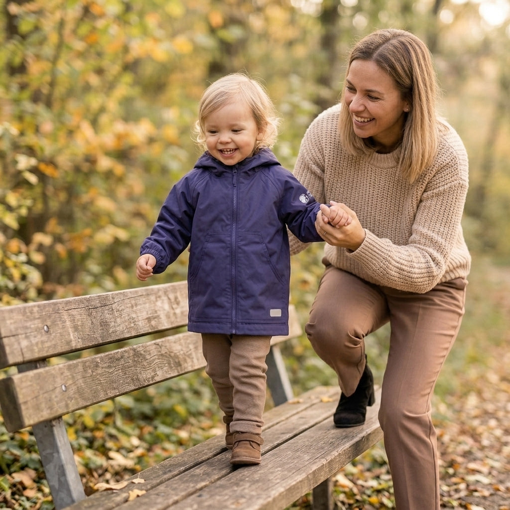 Monkey Mum® Šusťáková bunda s raglánovým rukávem - Tmavě fialová