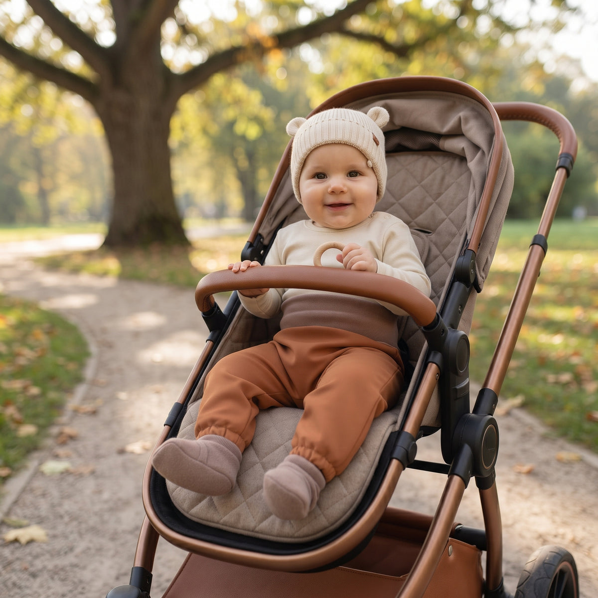 Dětské softshellové kalhoty s membránou Monkey Mum® - Podzimní listí