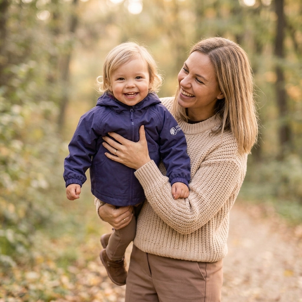 Monkey Mum® Šusťáková bunda s raglánovým rukávem - Tmavě fialová