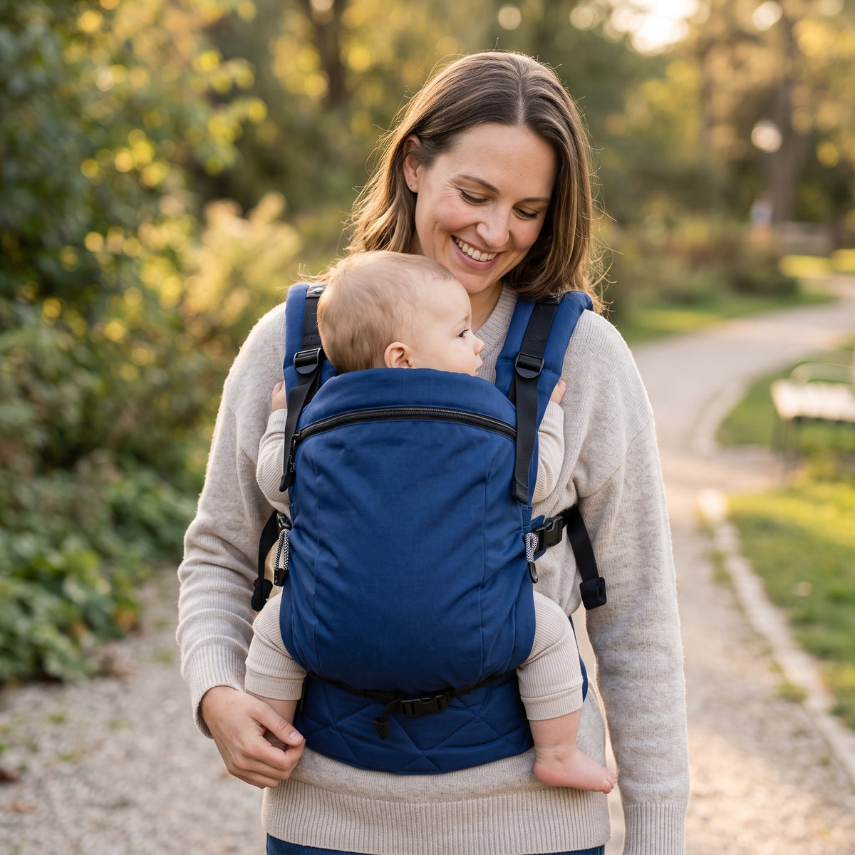 Monkey Mum® Ergonomické rostoucí nosítko Carrie - Námořnická modř