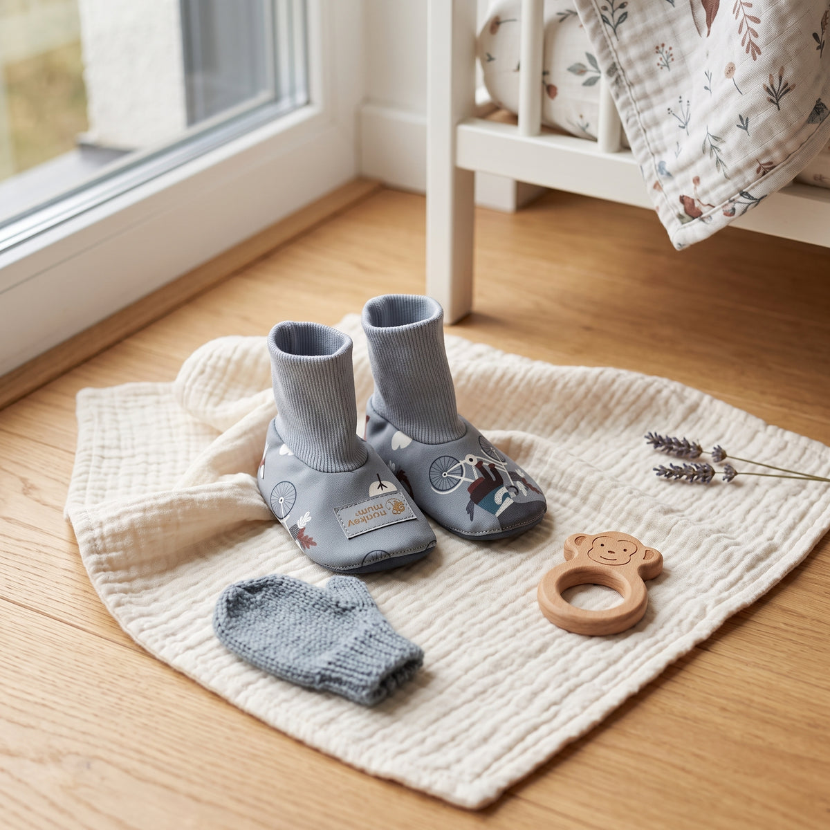 Monkey Mum® Softshellové capáčky s membránou - Vlci na kole