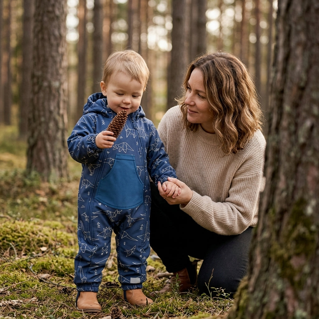 Monkey Mum® Softshellová kombinéza s membránou – Souhvězdí dinosaurů - vel. 86/92
