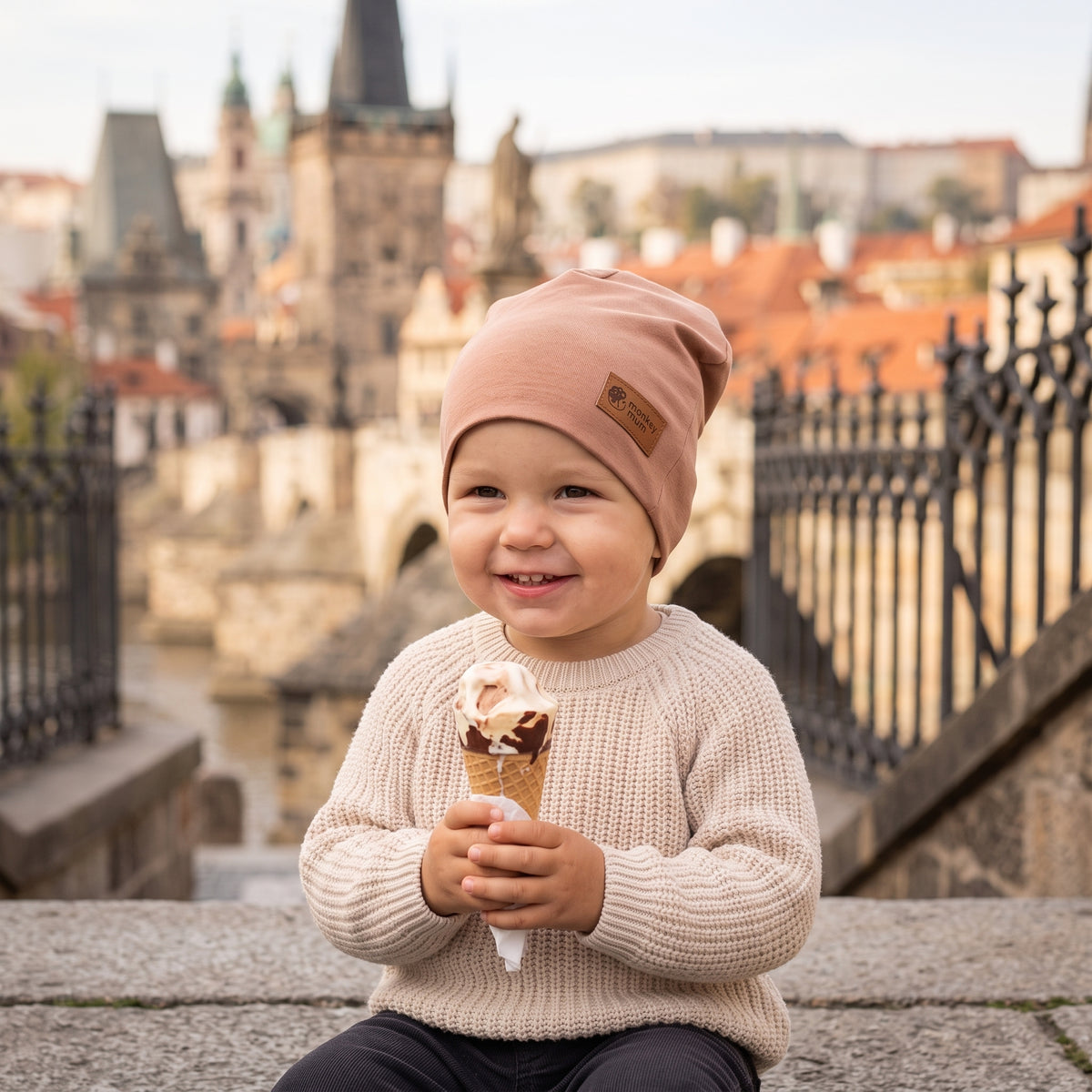 Čepice Monkey Mum® - Světle hnědá