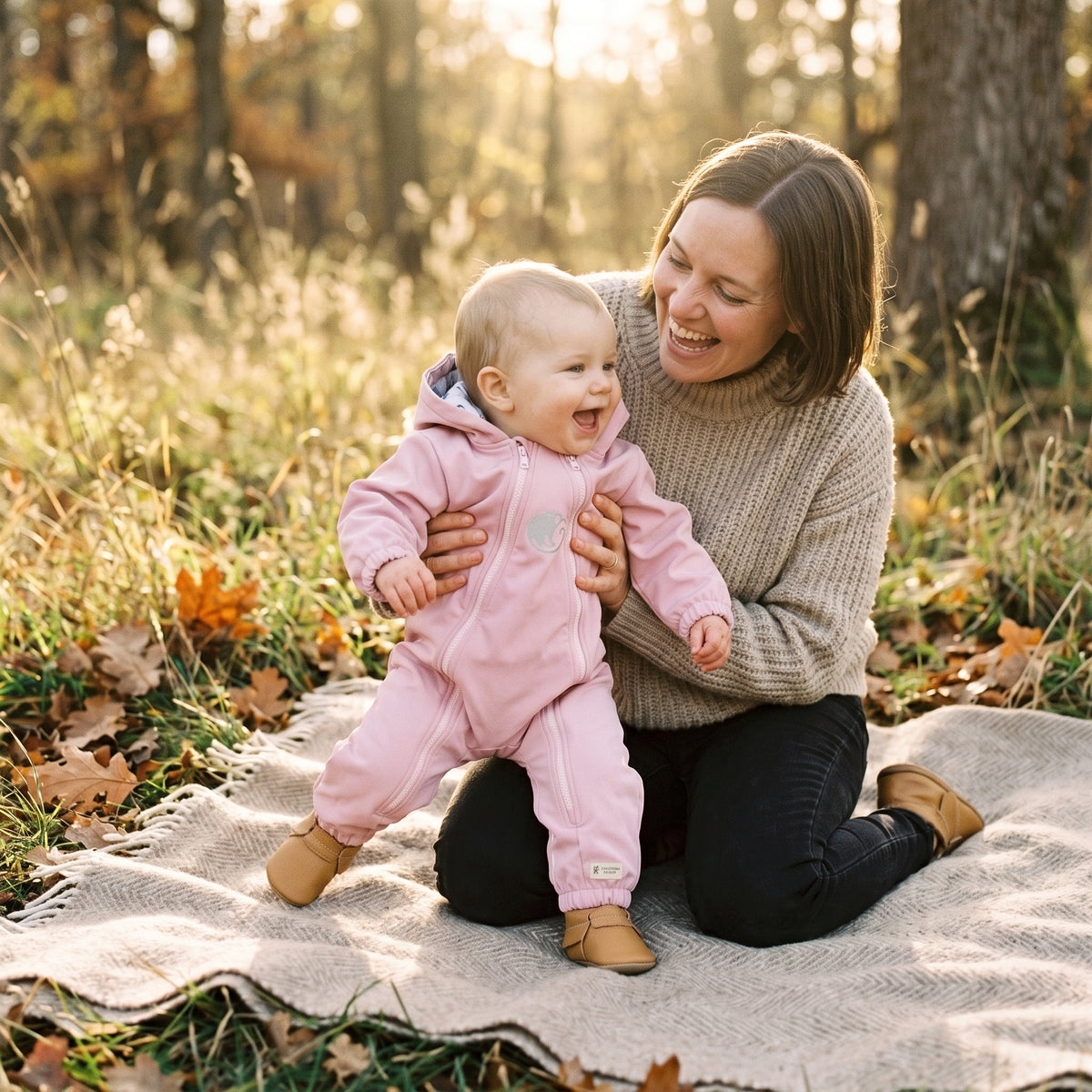 Monkey Mum® Softshellová kombinéza s membránou –Cukrová zvířátka - vel. 62/68, 74/80