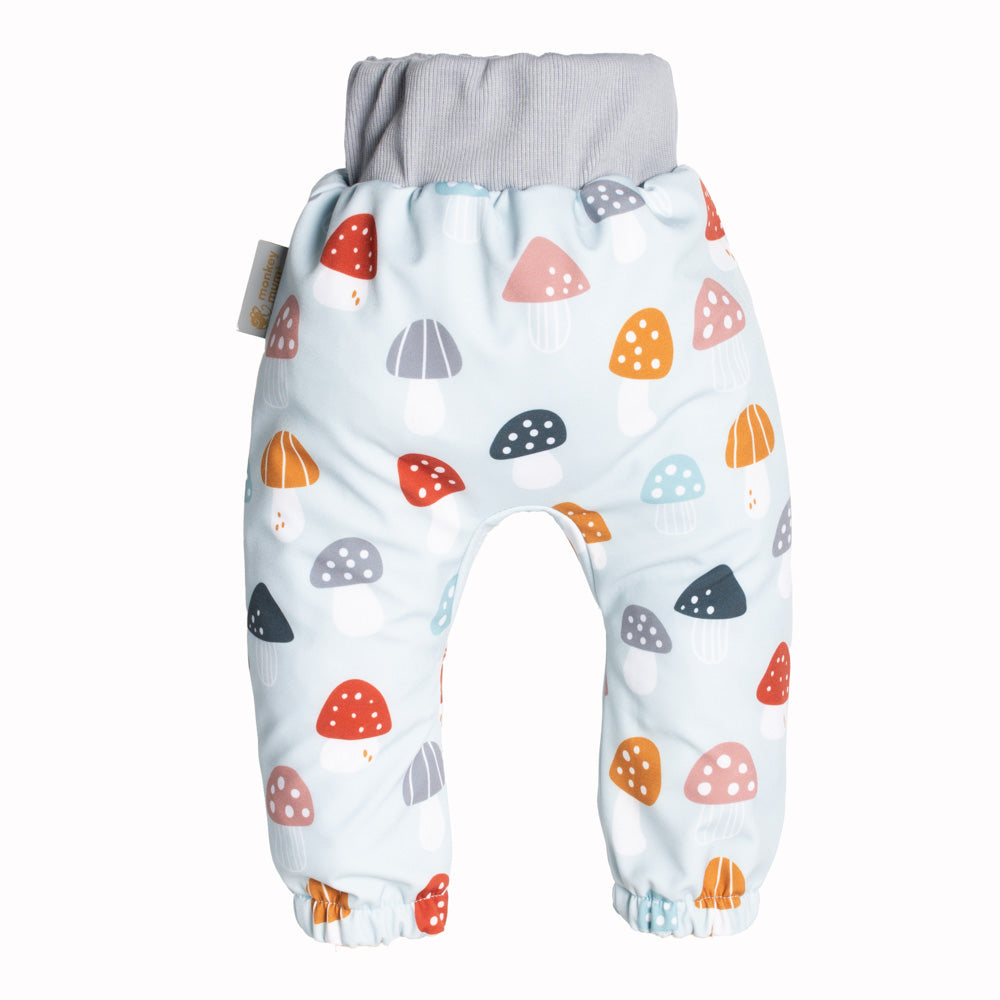 Dětské softshellové kalhoty s membránou Monkey Mum® - Pestrobarevné mochomůrky