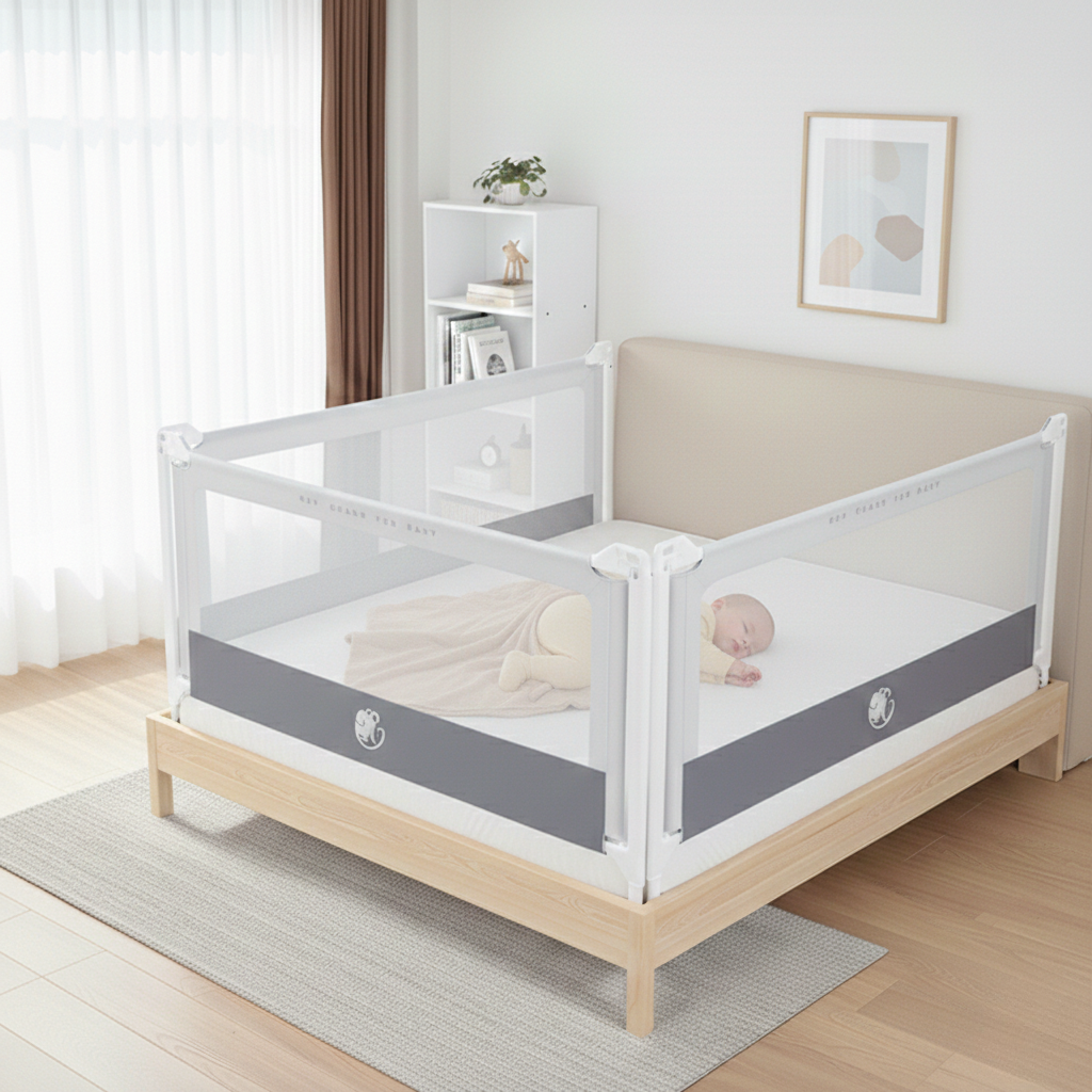 Zábrana na postel Monkey Mum® Popular - světle šedá