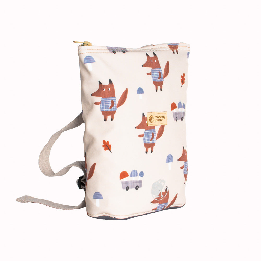 Dětský softshellový batůžek Monkey Mum® - Lišky na houbách