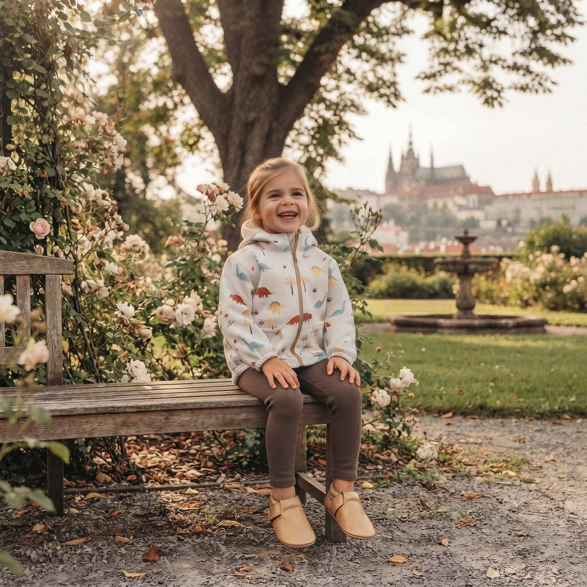 Dětská softshellová bunda s membránou Monkey Mum® - Dinosauří příběh