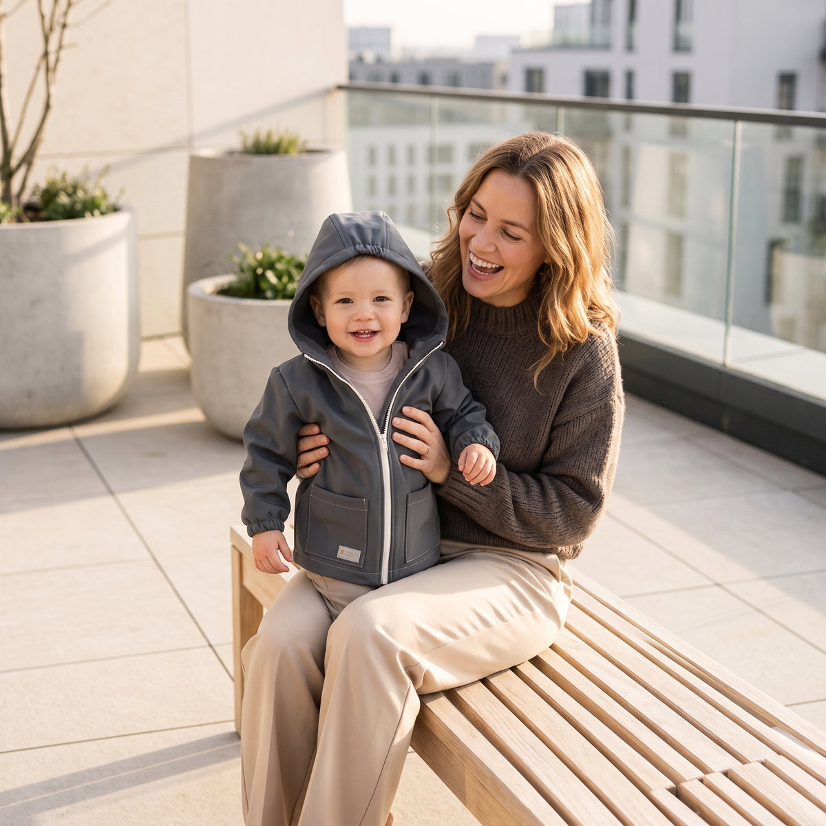Dětská softshellová bunda s membránou Monkey Mum® - Tajuplný výlet