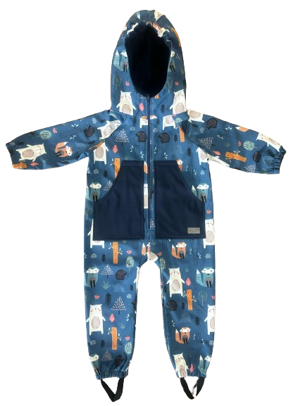 Monkey Mum® Softshellová kombinéza s membránou – Noční zvířátka - vel. 98/104, 110/116