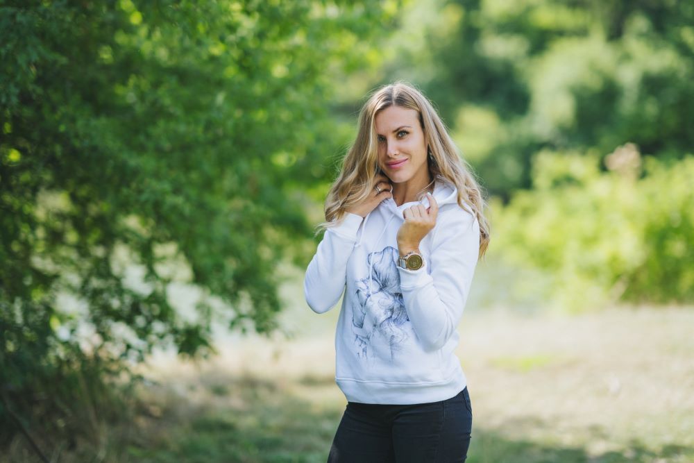 Kojicí mikina Monkey Mum® bílá - milující maminka