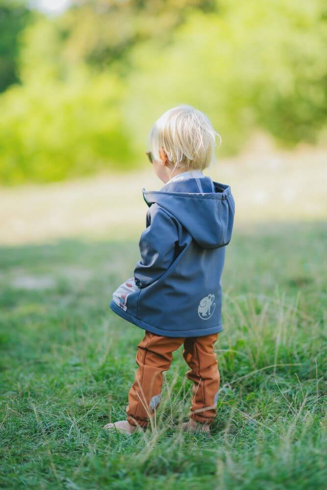 Dětské softshellové kalhoty s membránou Monkey Mum® - Podzimní listí