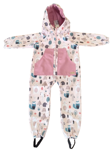Monkey Mum® Softshellová kombinéza s membránou – Denní zvířátka - vel. 98/104, 110/116