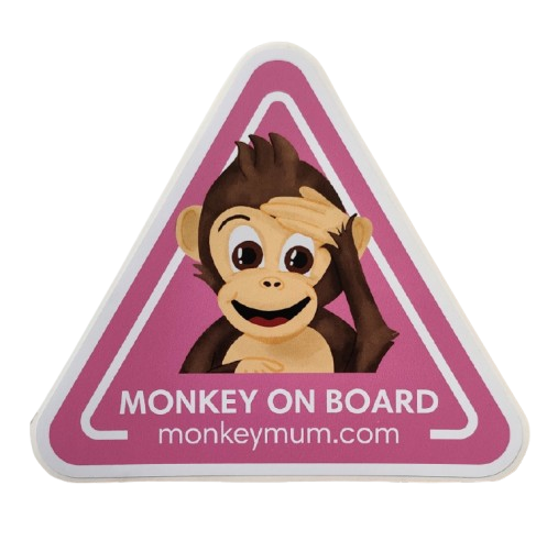 Nálepka na auto Monkey Mum® - Růžová