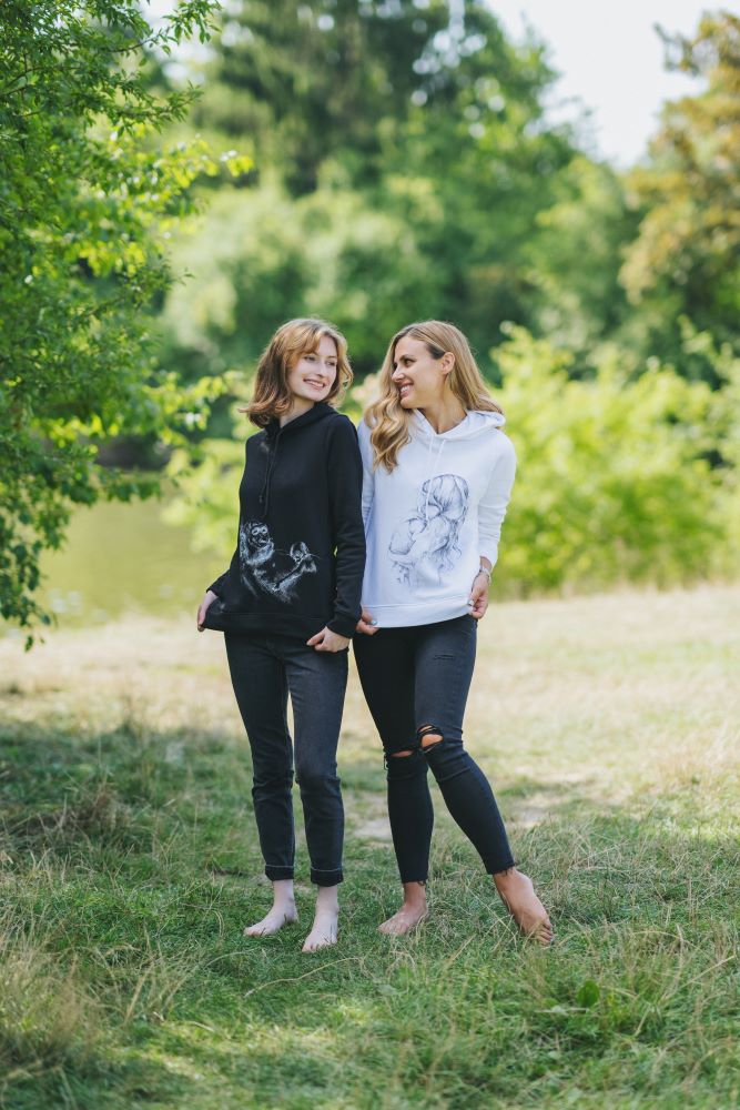 Kojicí mikina Monkey Mum® bílá - milující maminka, 2. jakost - vel. L