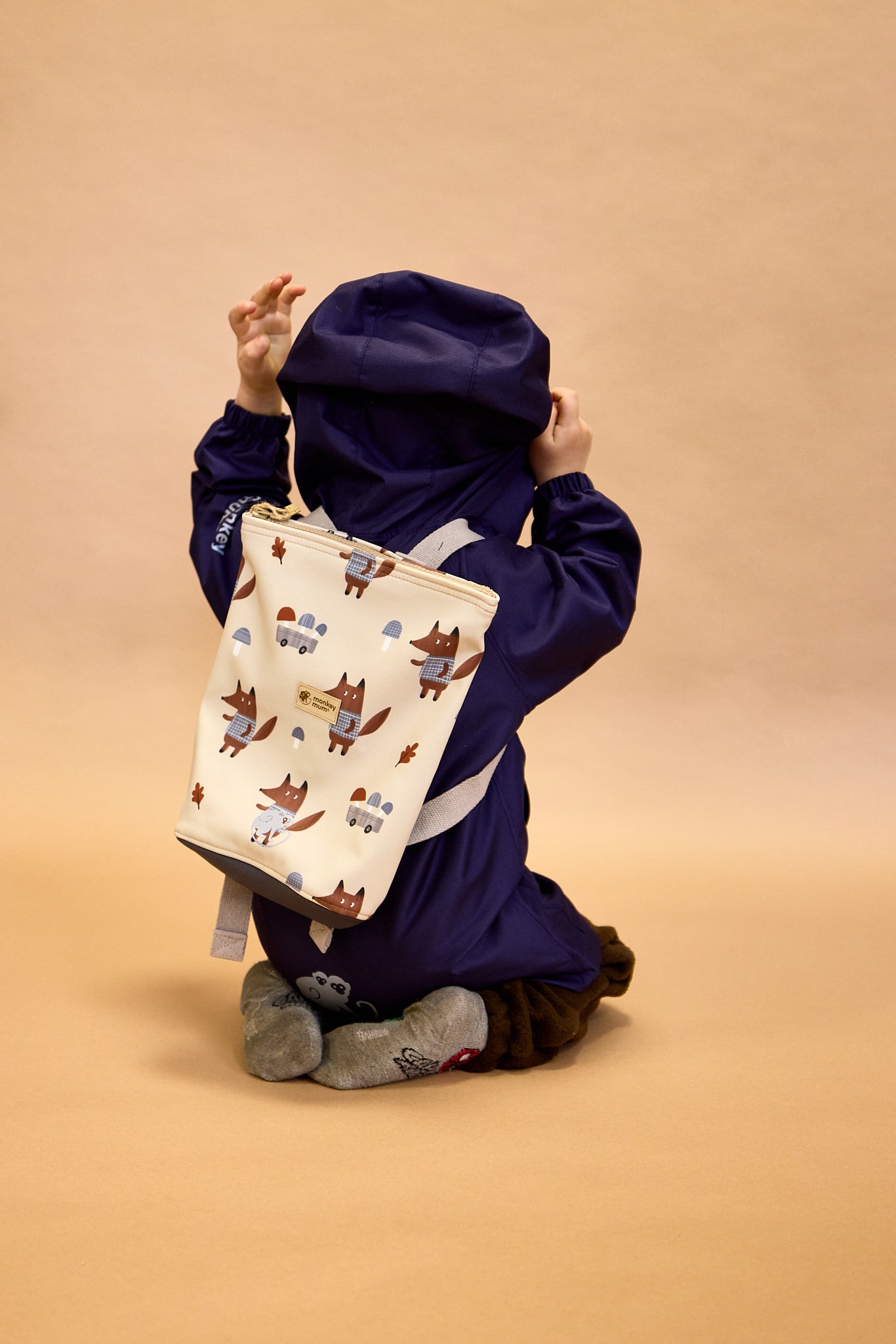 Dětský softshellový batůžek Monkey Mum®  - Béžový
