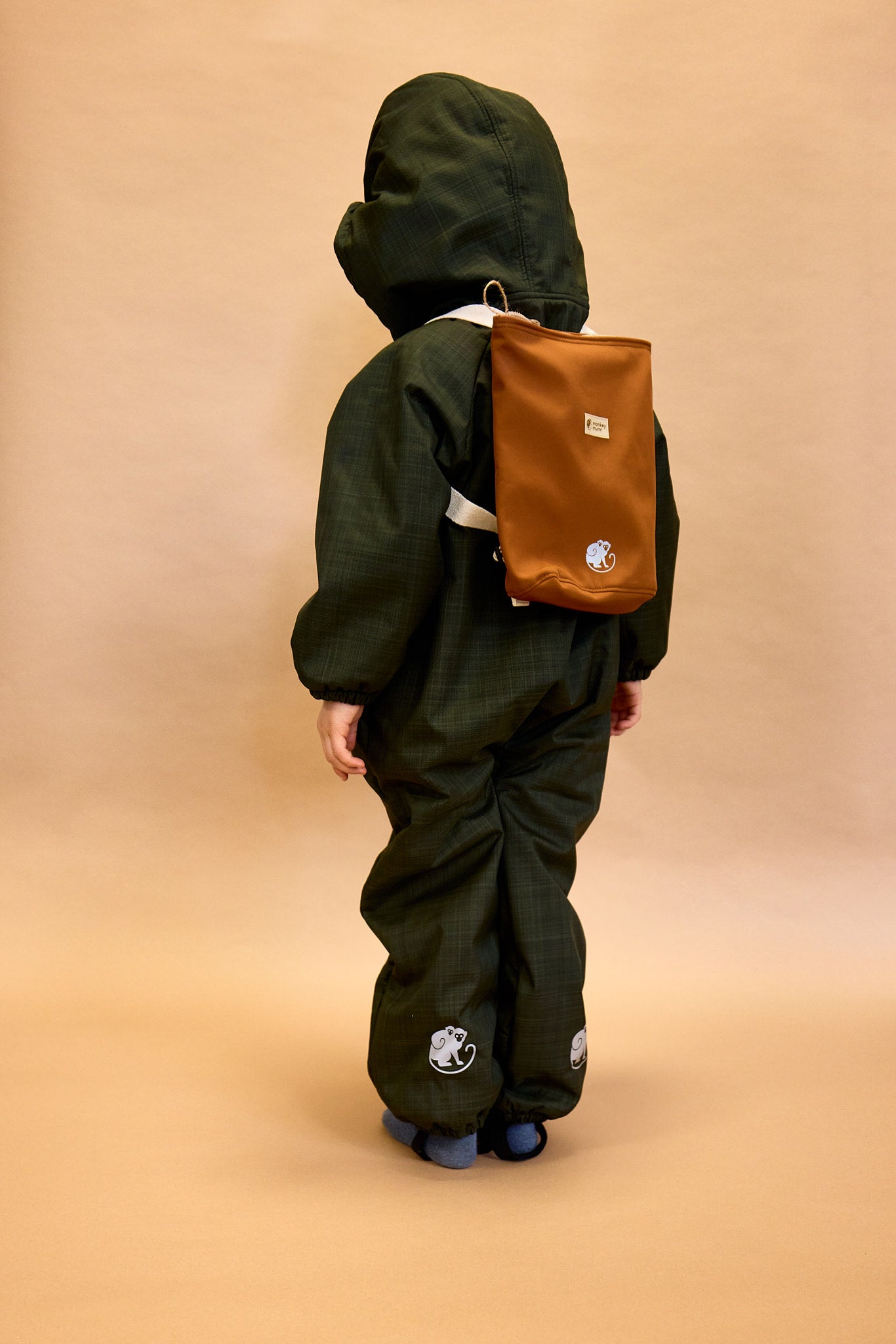 Dětský softshellový batůžek Monkey Mum®  - Origami medvěd - Tmavě modrý