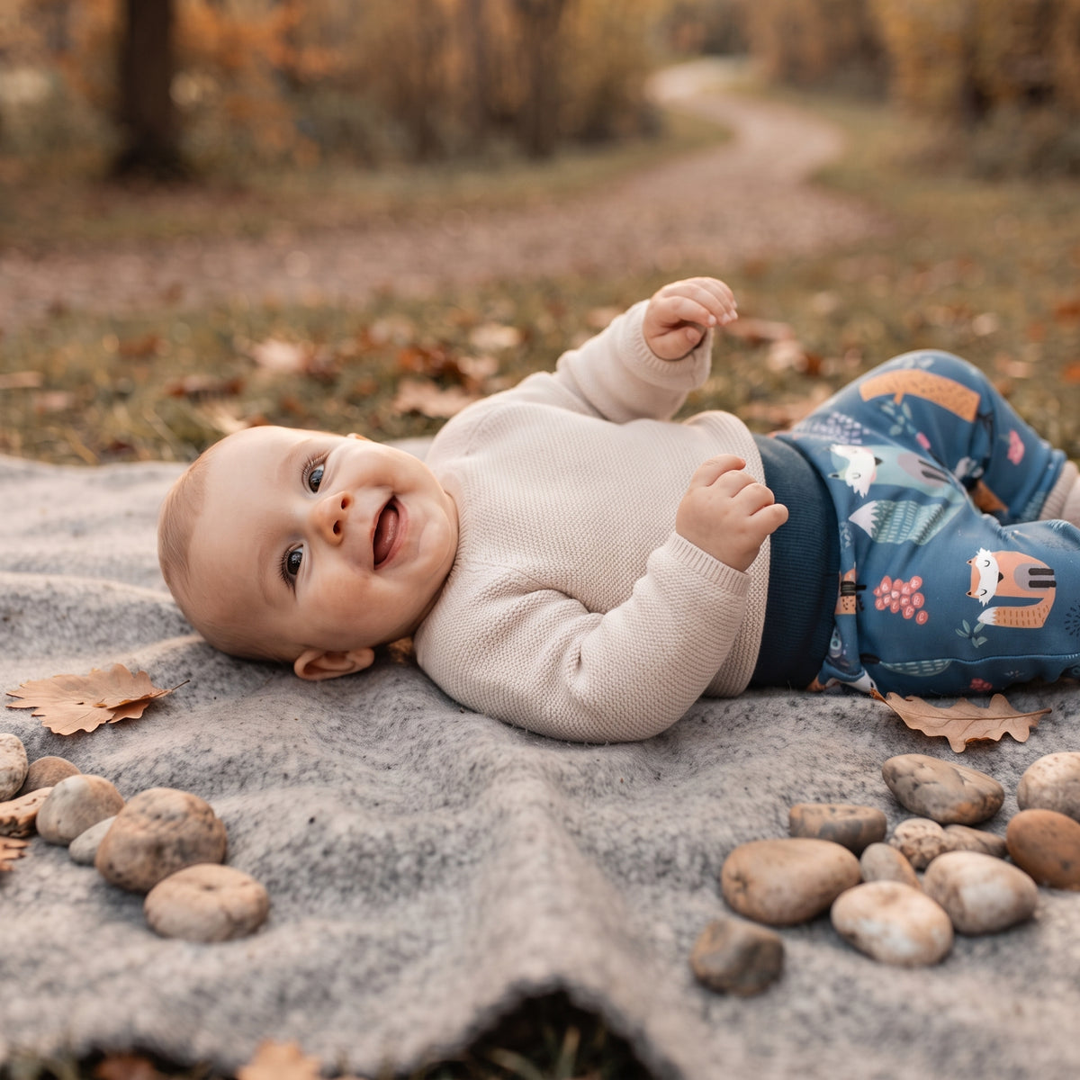 Dětské softshellové kalhoty s membránou Monkey Mum® - Noční zvířátka