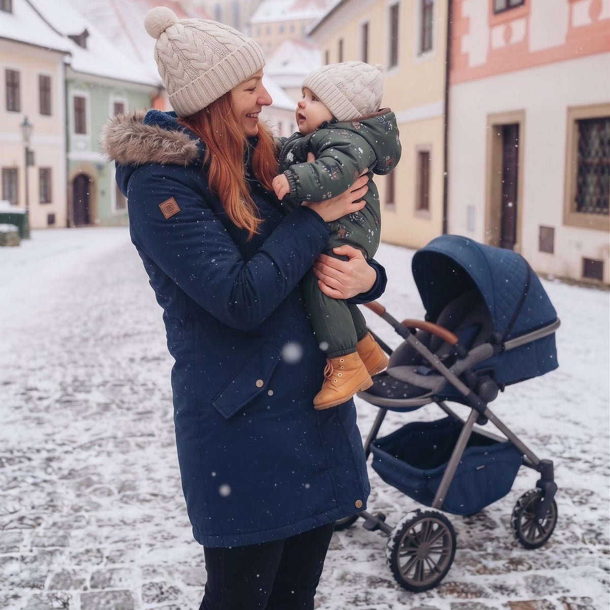Monkey Mum® Dětská zimní softshellová kombinéza s beránkem - Khaki mysliveček s medvědem - vel.62/68, 74/80