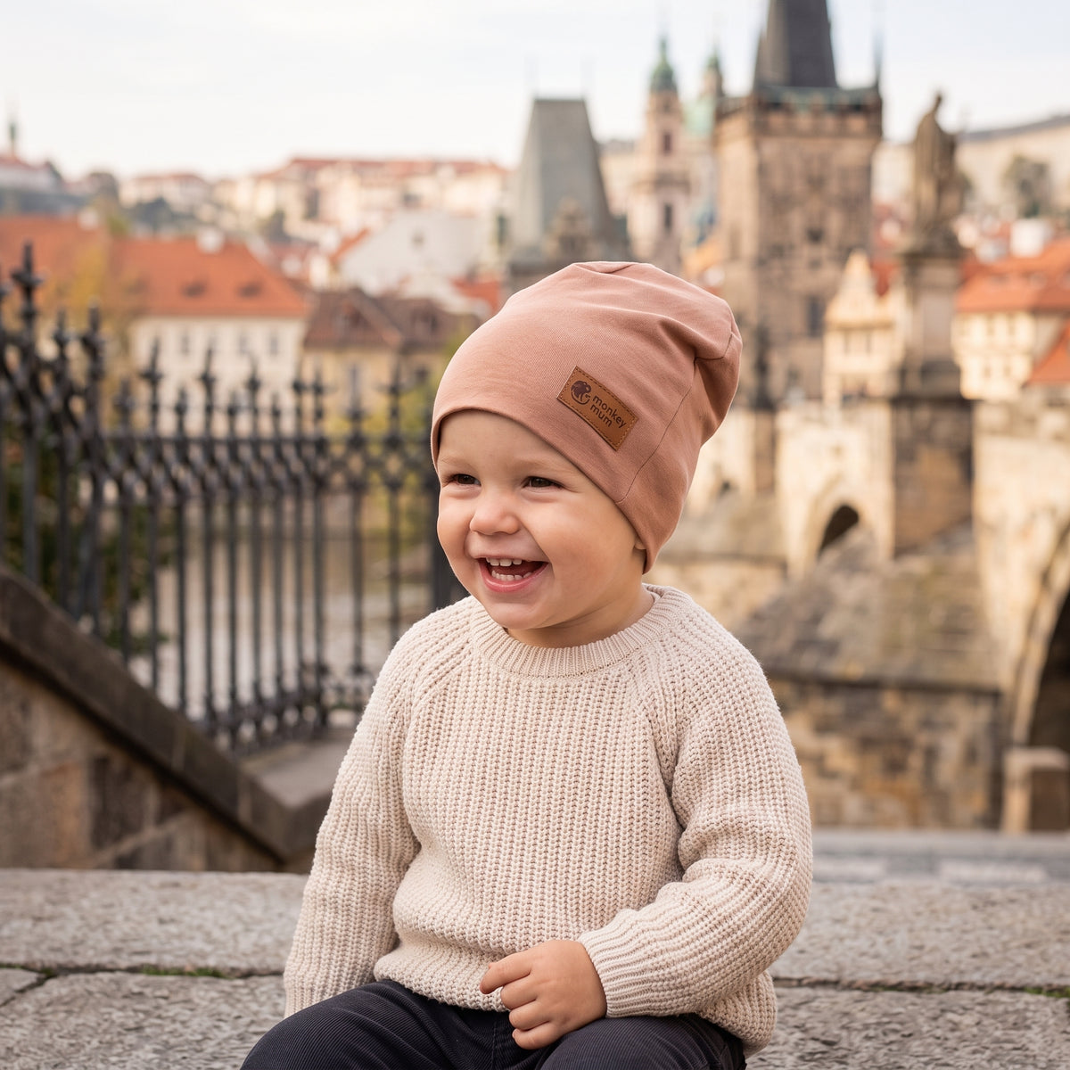 Čepice Monkey Mum® - Světle hnědá