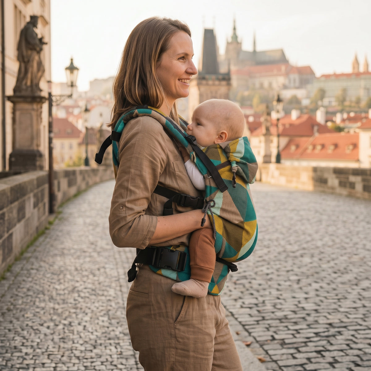 Monkey Mum® Ergonomické rostoucí nosítko Carrie - Půvab geometrie