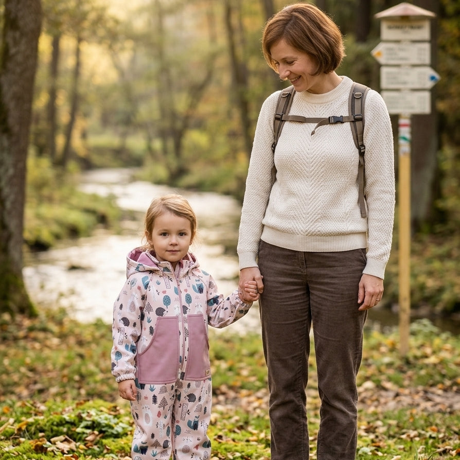 Monkey Mum® Softshellová kombinéza s membránou – Denní zvířátka - vel. 98/104, 110/116