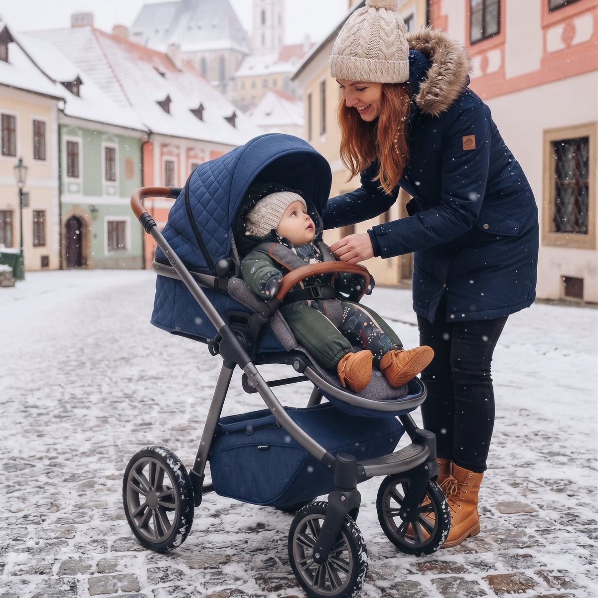 Monkey Mum® Dětská zimní softshellová kombinéza s beránkem - Khaki mysliveček s medvědem - vel.62/68, 74/80