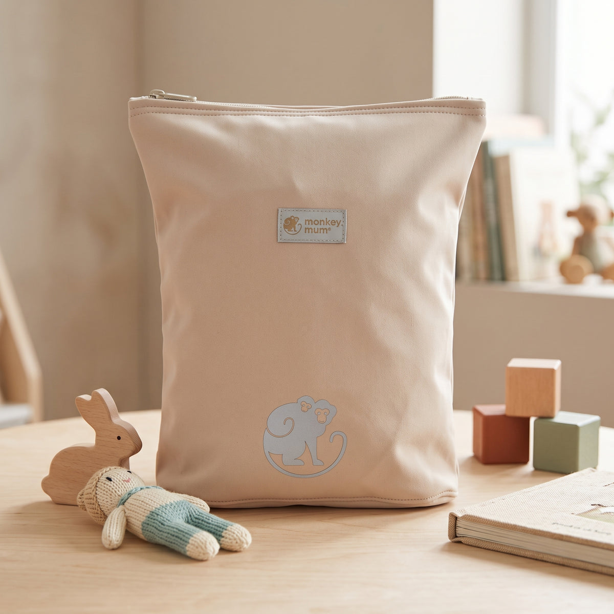 Dětský softshellový batůžek Monkey Mum®  - Béžový