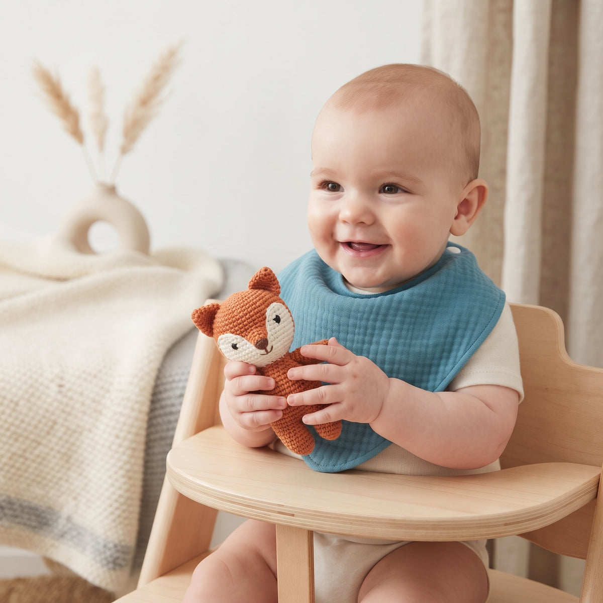 Mušelínový slintáček Monkey Mum® - Mentolka