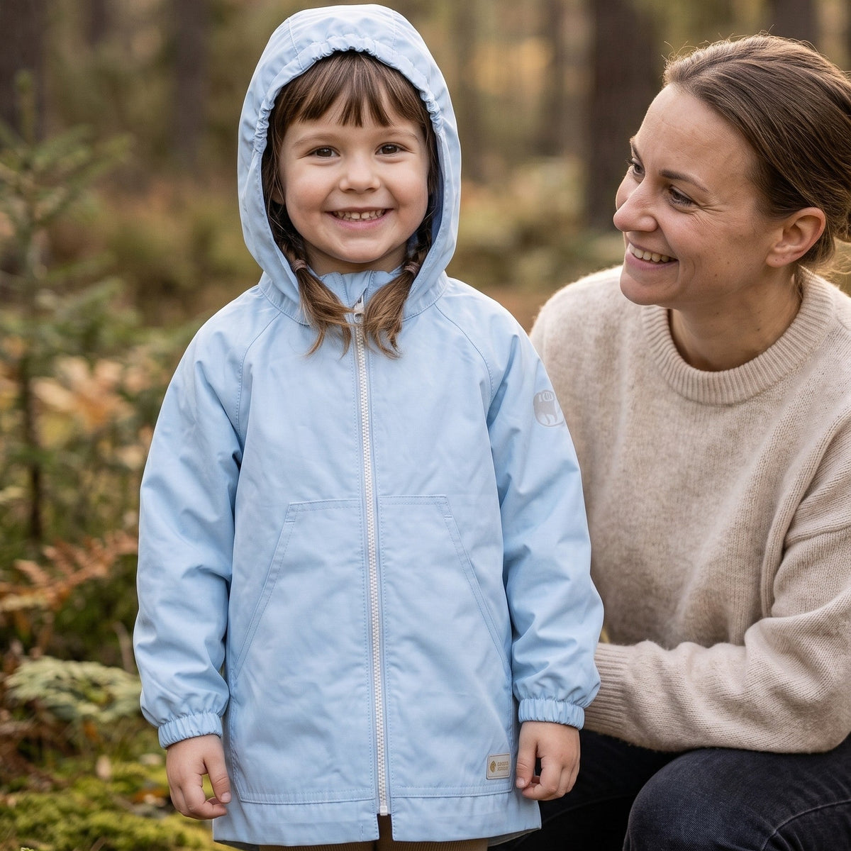 Monkey Mum® Šusťáková bunda s raglánovým rukávem - Světle modrá