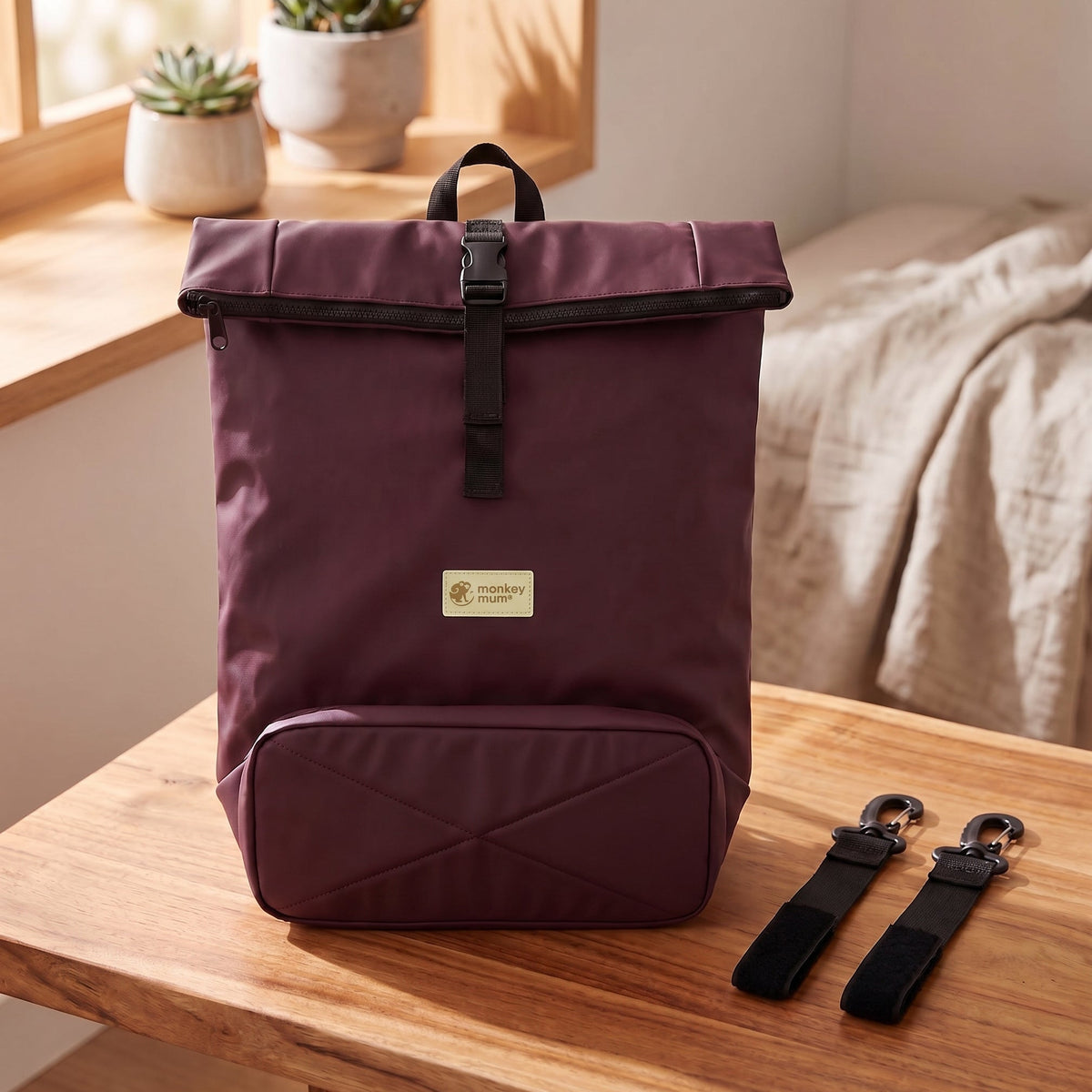 Monkey Mum® Softshellový batoh na kočárek – Medvědí stopa