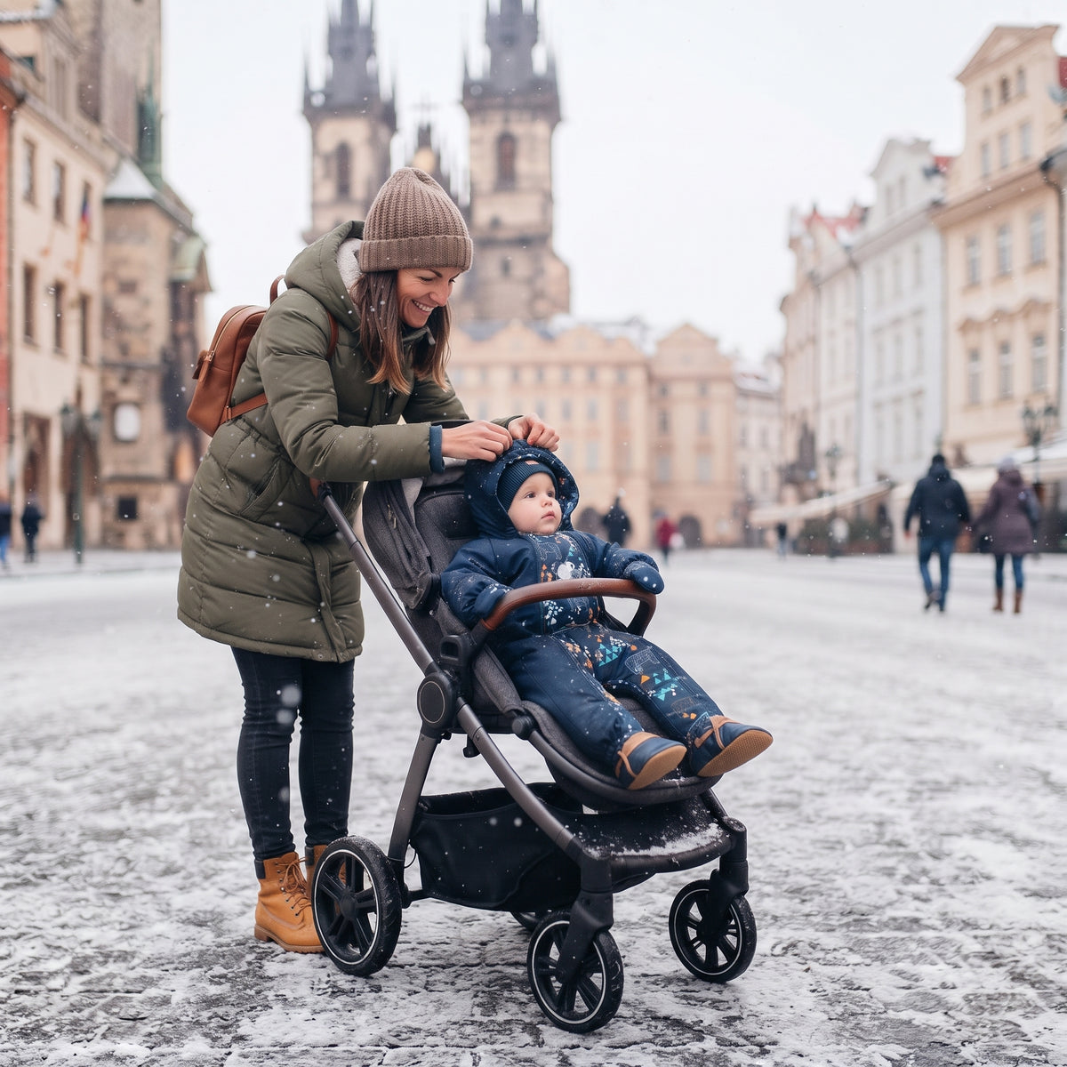 Monkey Mum® Dětská zimní softshellová kombinéza s beránkem - Pohádkový večerníček s medvědem - vel. 62/68, 74/80