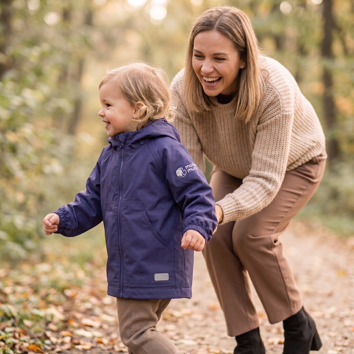 Monkey Mum® Šusťáková bunda s raglánovým rukávem - Tmavě fialová