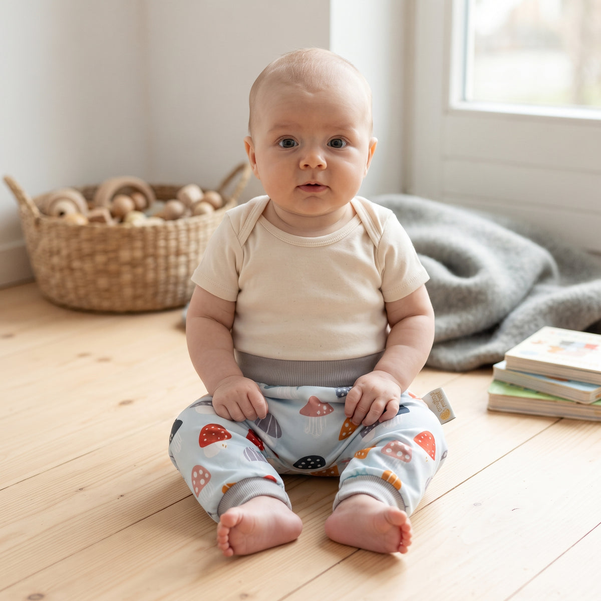 Dětské softshellové kalhoty s membránou Monkey Mum® - Pestrobarevné mochomůrky