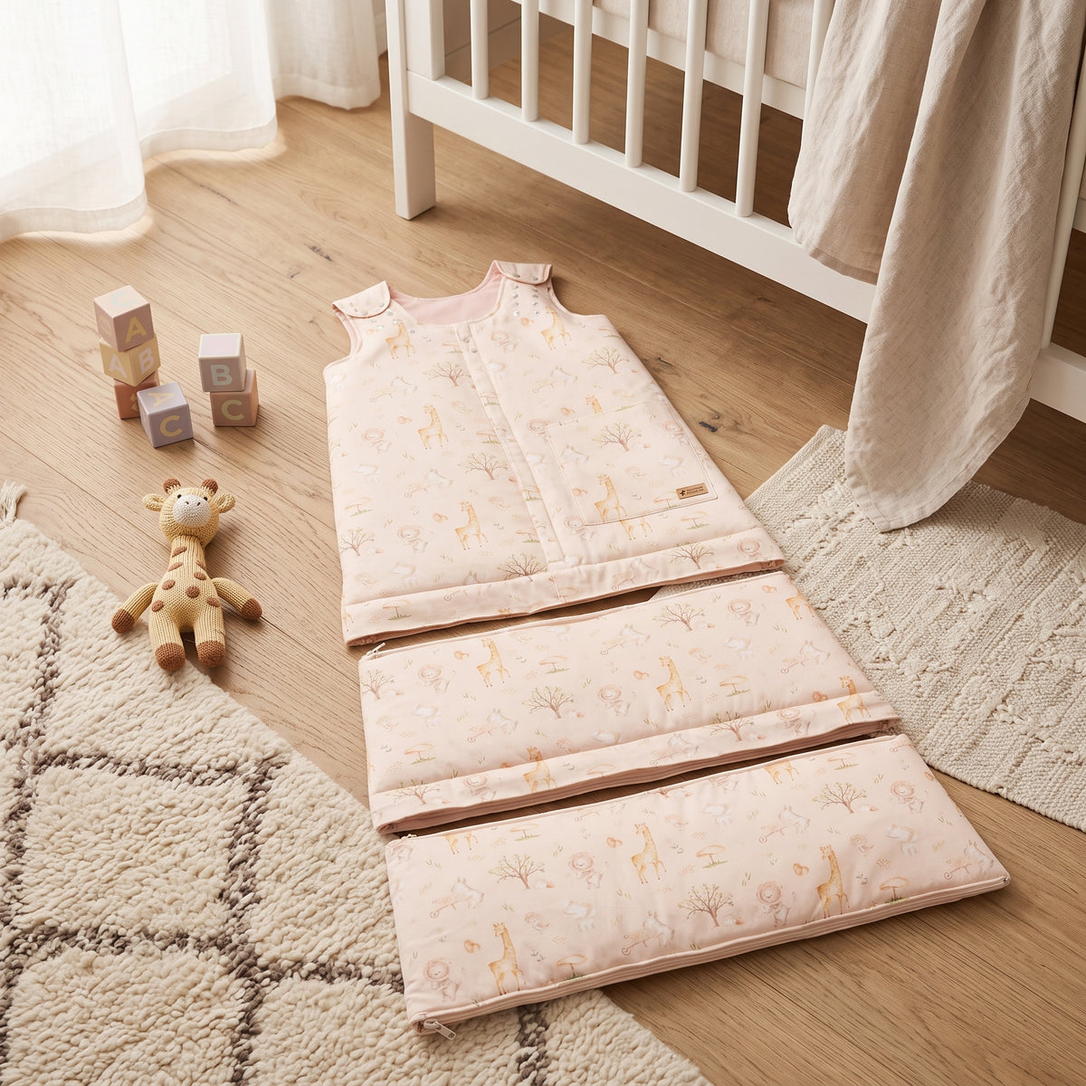 Zimní rostoucí spací vak Monkey Mum® 0 - 4 roky - sada - Jaro se zvířátky