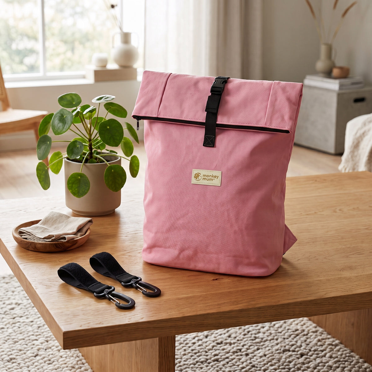 Monkey Mum® Softshellový batoh na kočárek – Cukrová vata