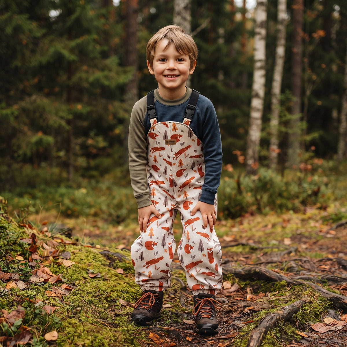 Monkey Mum® Softshellové laclové kalhoty s membránou - Liščí hrátky