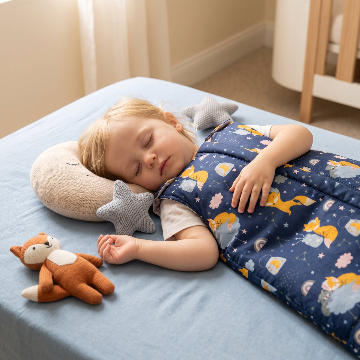 Zimní rostoucí spací vak Monkey Mum® 0 - 4 roky - sada - Snění s liškou