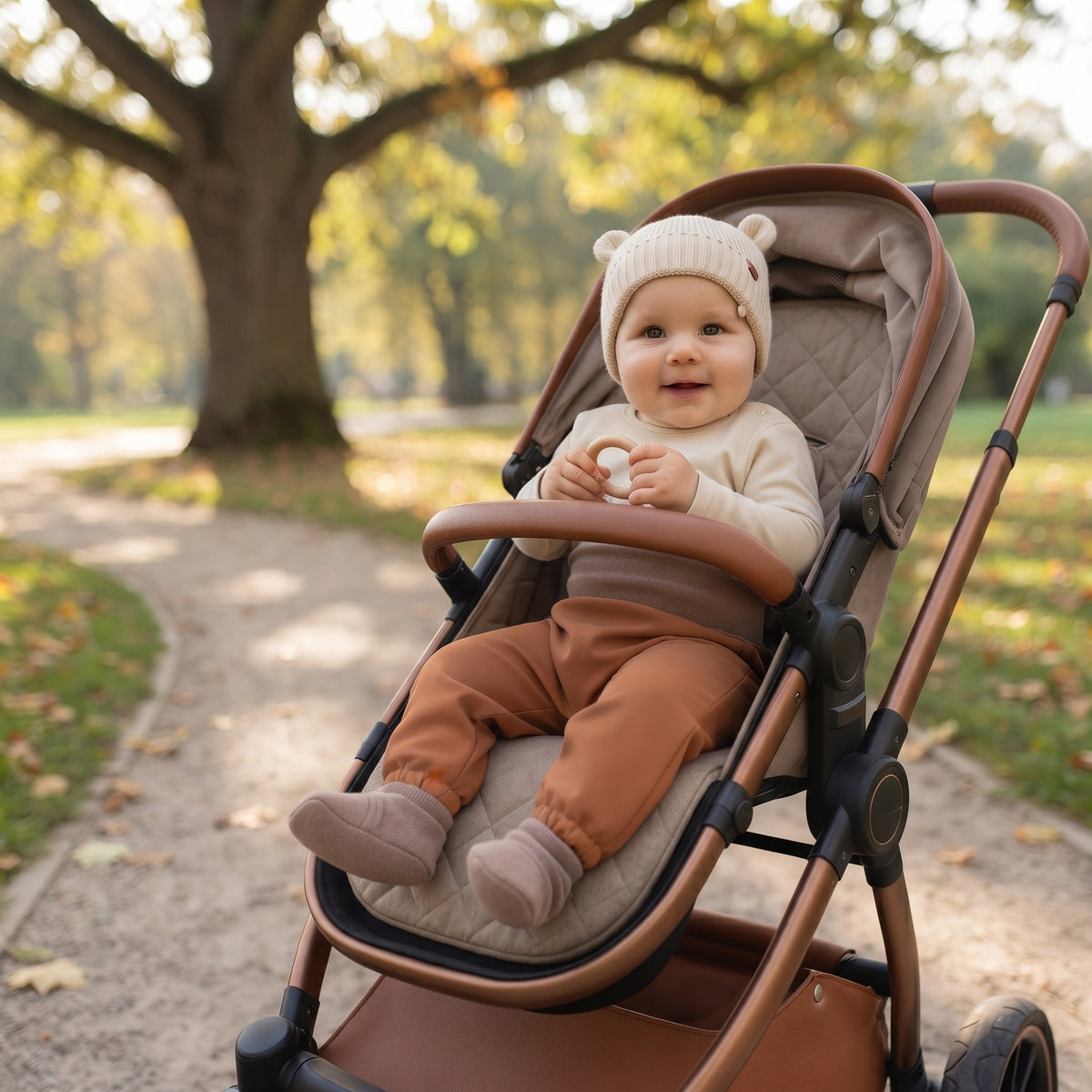 Dětské softshellové kalhoty s membránou Monkey Mum® - Podzimní listí