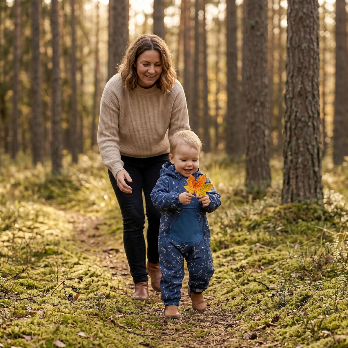 Monkey Mum® Softshellová kombinéza s membránou – Souhvězdí dinosaurů - vel. 86/92